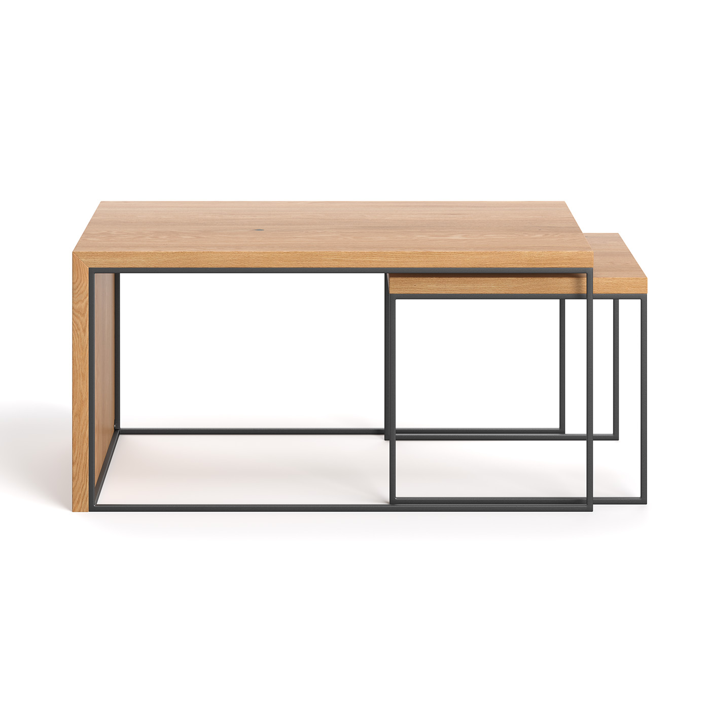 Mate-Couchtisch-Set aus massivem Holz