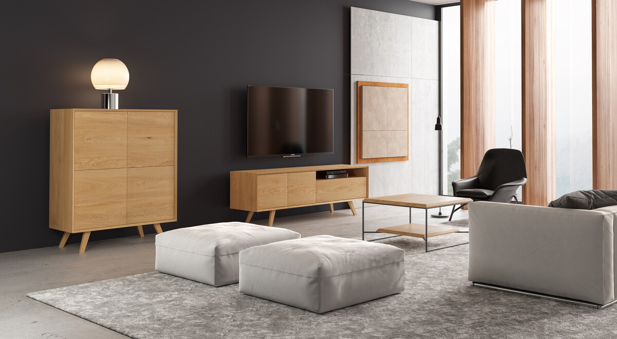 Quatro-TV-Schrank aus Massivholz
