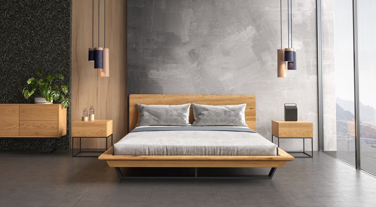 Nova-Slim-Bett aus Massivholz