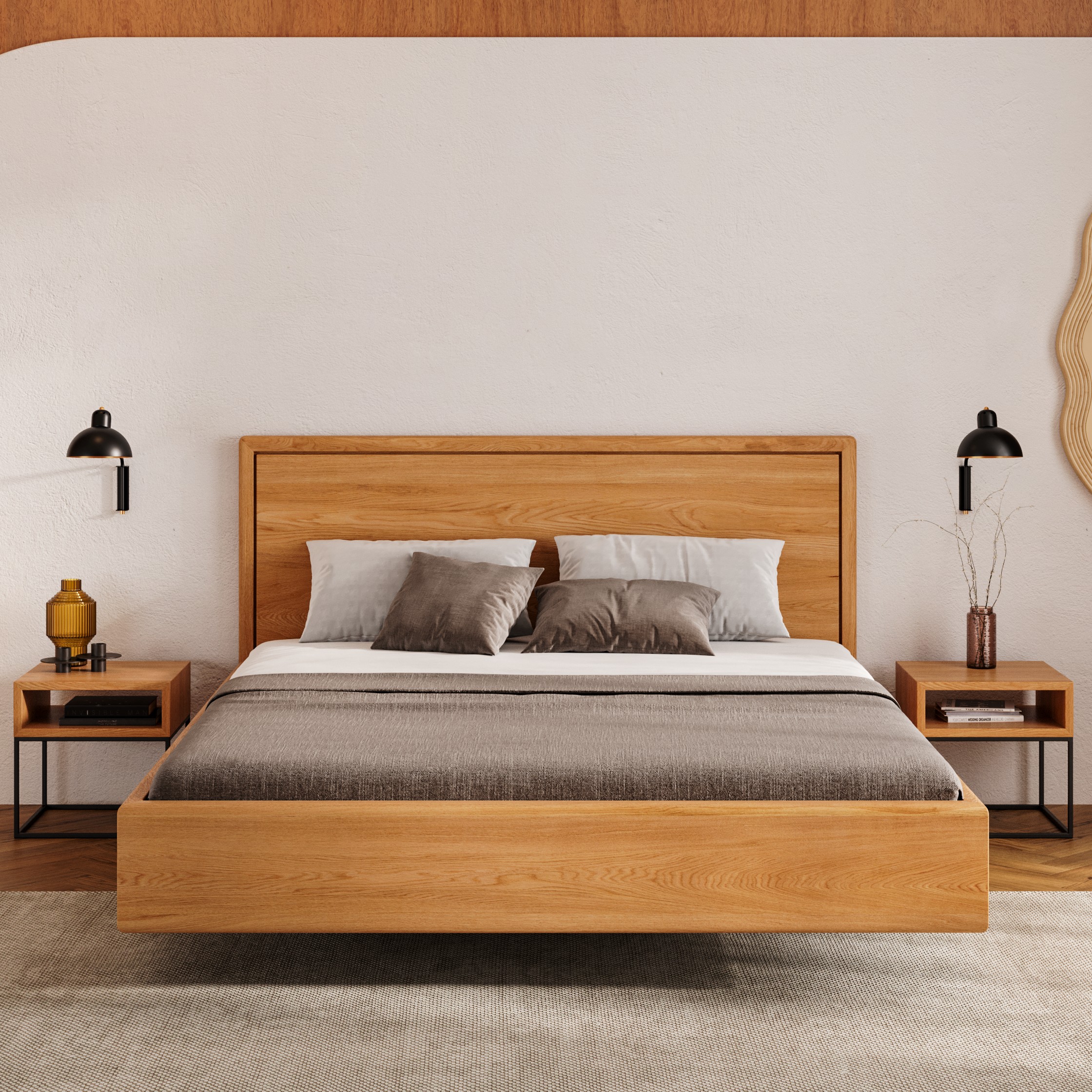 Linea floating wooden bed - Danzz