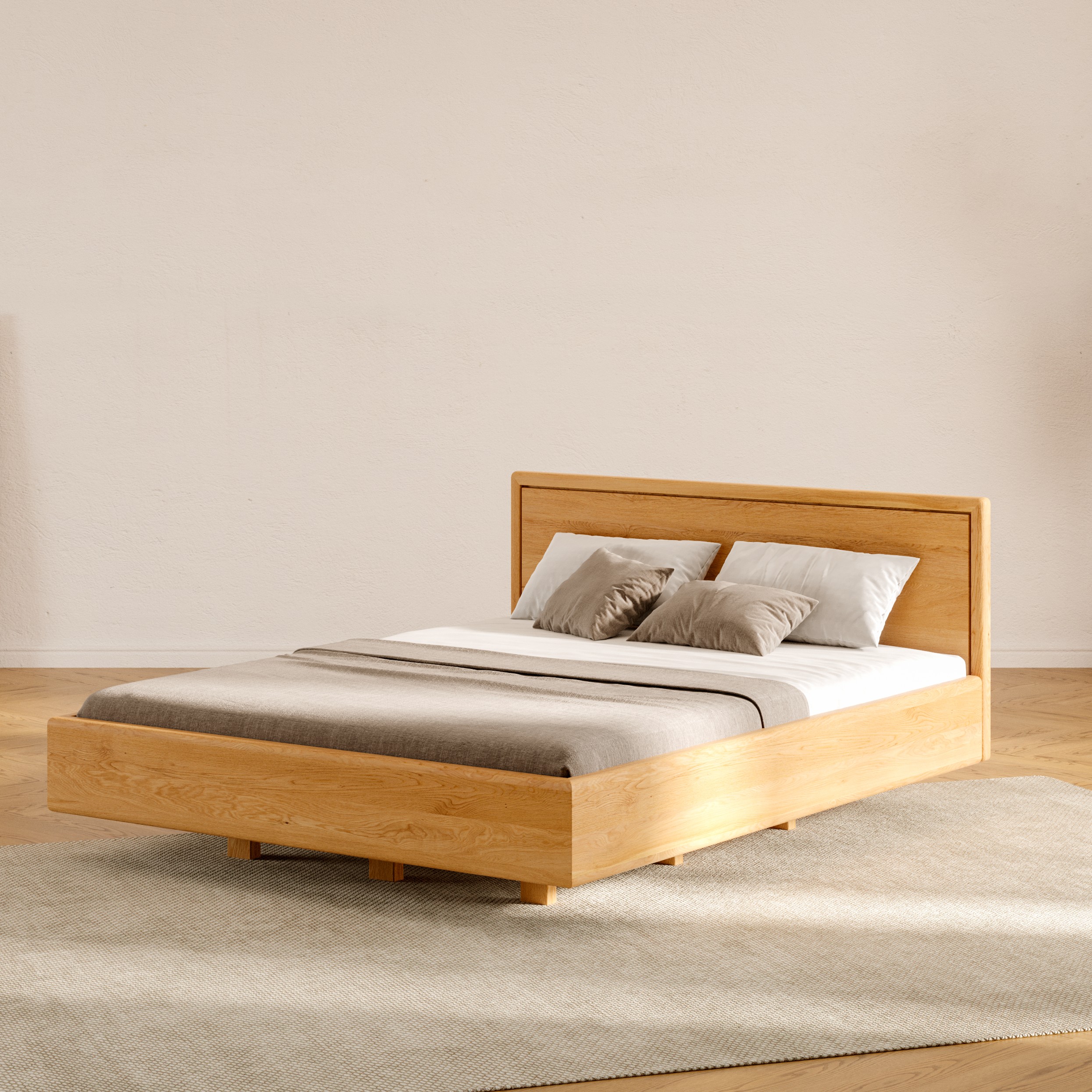 Linea floating wooden bed - Danzz